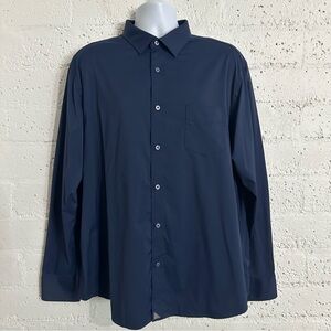 UNTUCKit Mens Casual Button Down Shirt XXL Blue Gironde Nylon Blend O16